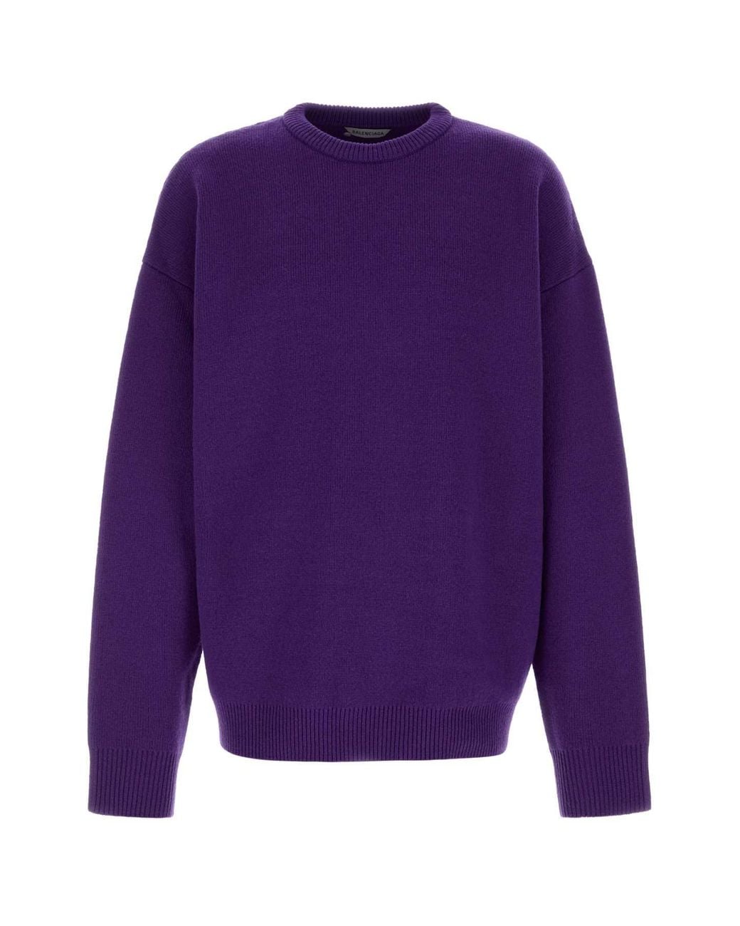 Balenciaga Purple Wool Blend Oversize Sweater for men