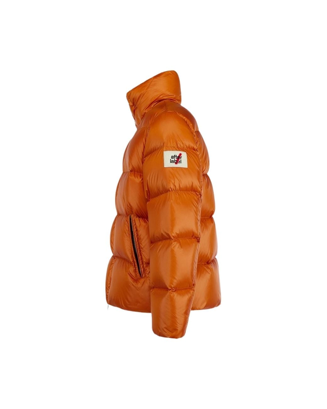 AFTER LABEL Orange Chamonix Logo-Patch Down Jacket for men