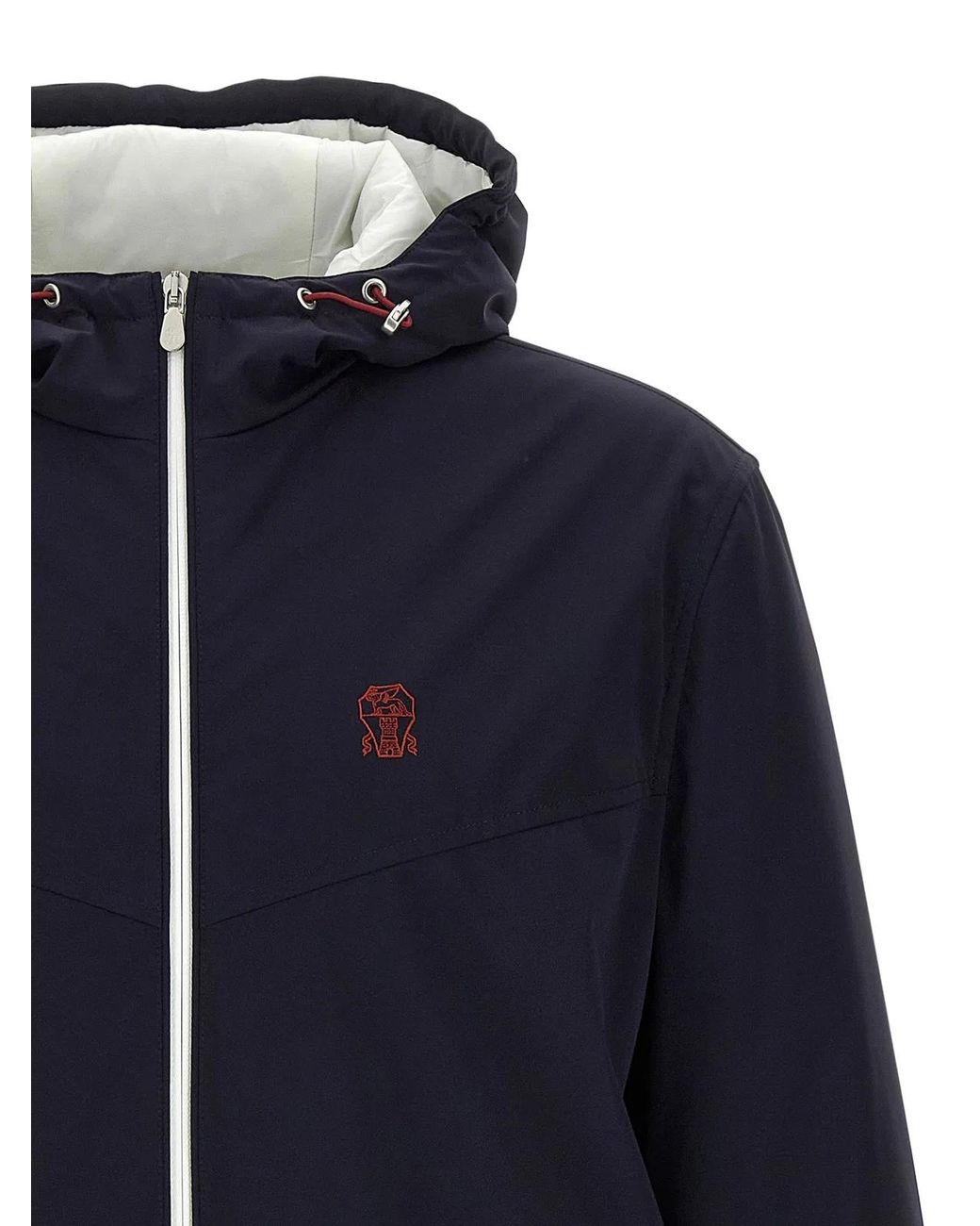 Brunello Cucinelli Blue Polyamide Shell Jacket Clothing for men