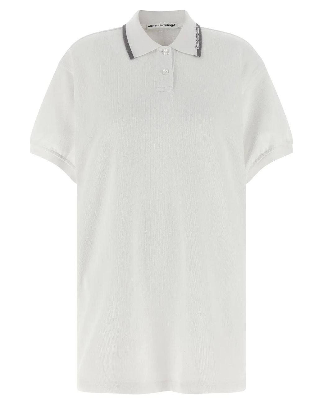 T By Alexander Wang White Intarsia Collar Dress