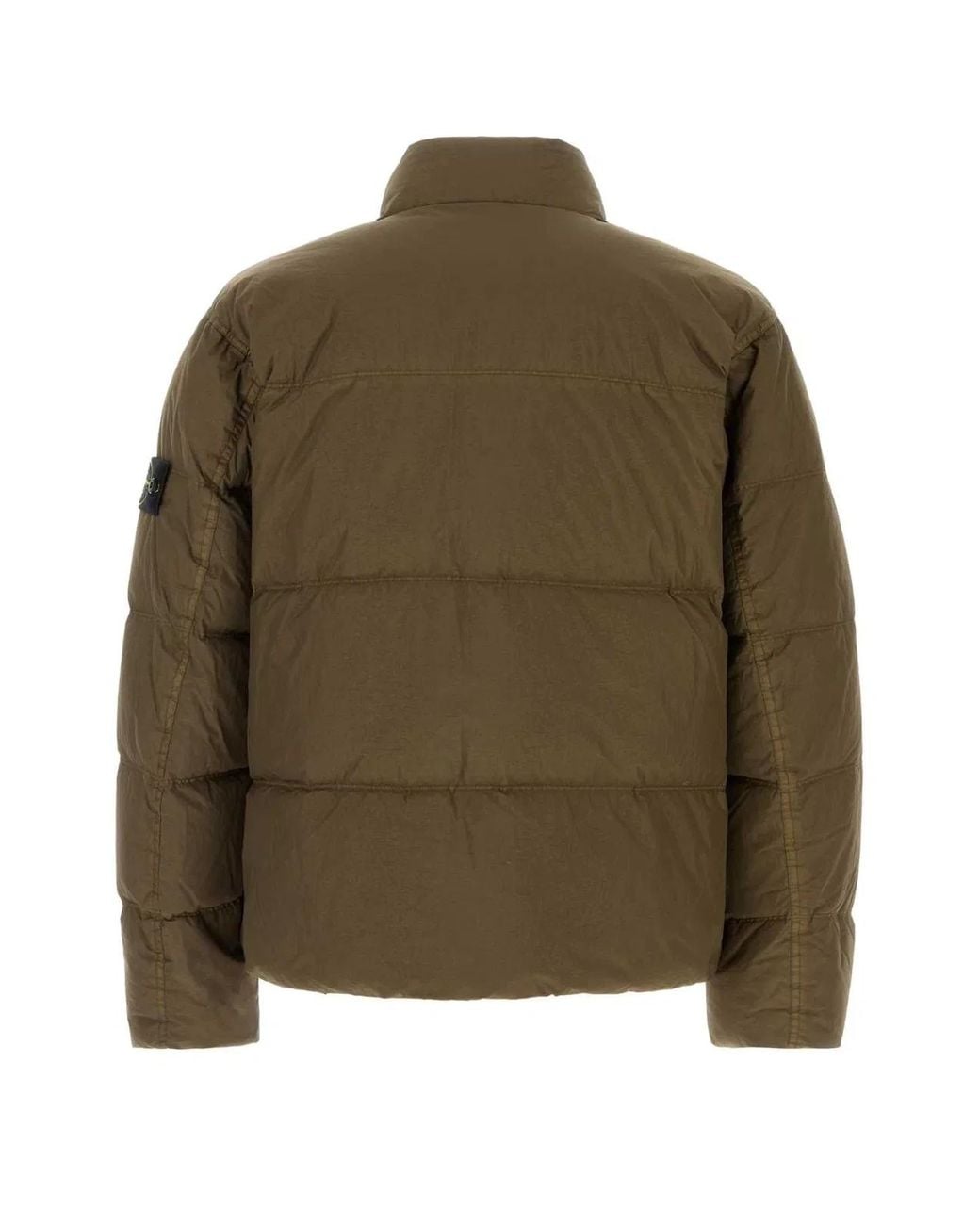 Stone Island Green Khaki Nylon Down Jacket for men