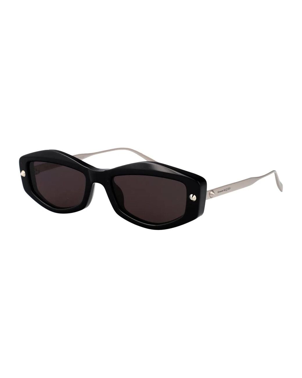 McQueen Black Metal Sunglasses