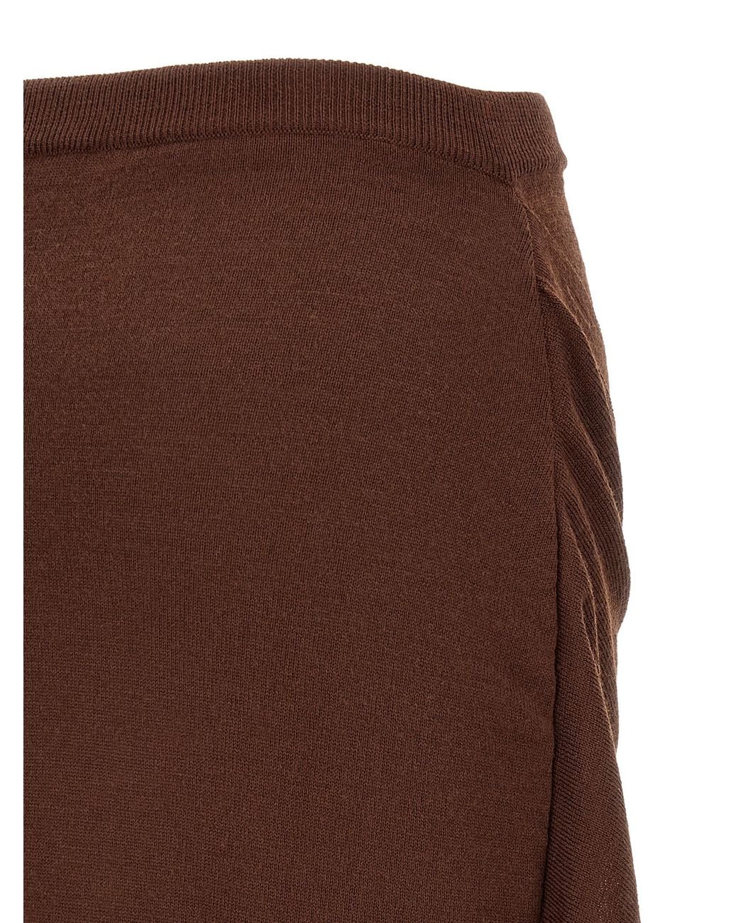 Lemaire Brown Button Asymmetrical Skirt