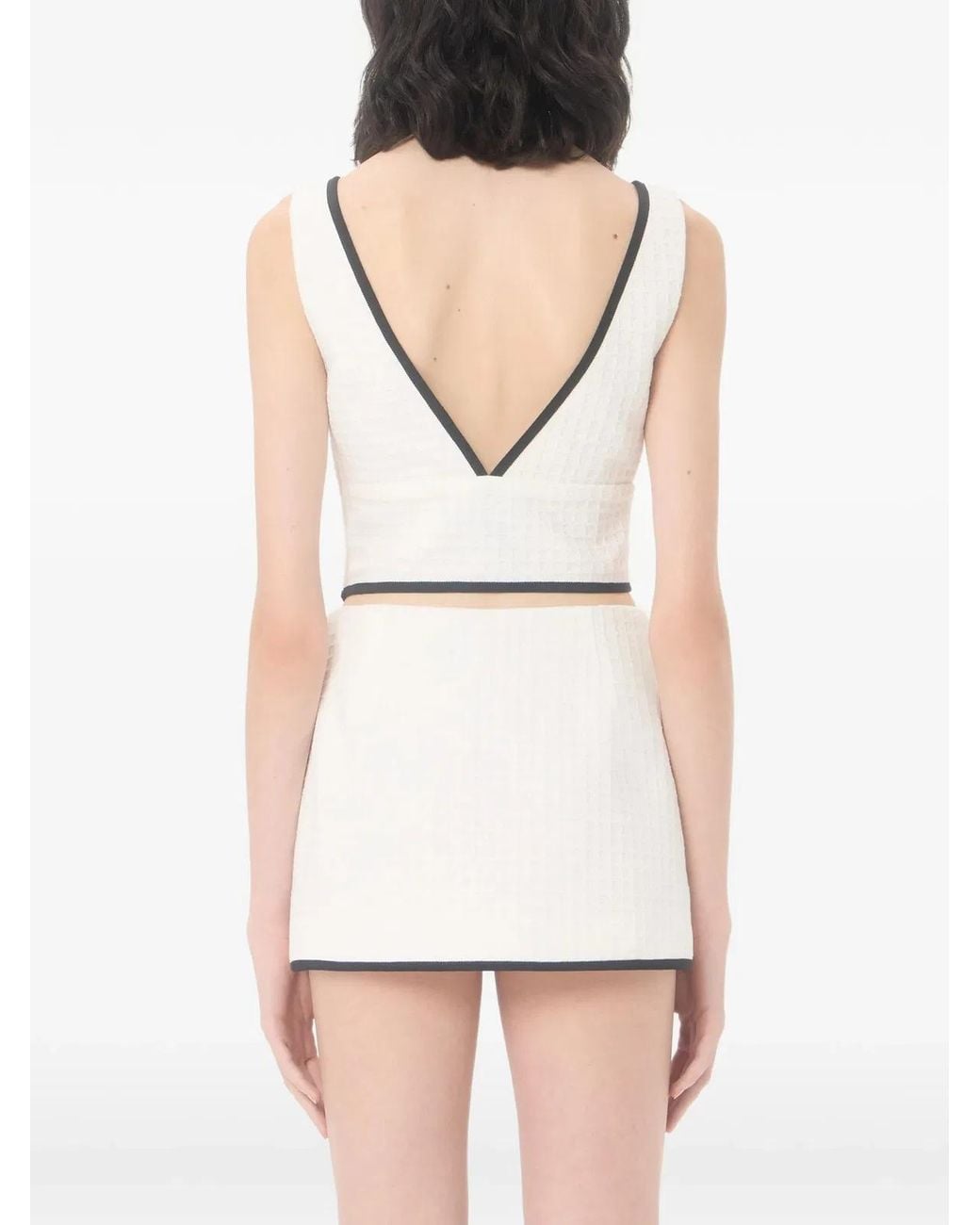 Valentino Garavani Natural Canestrello Cotton Tweed Top