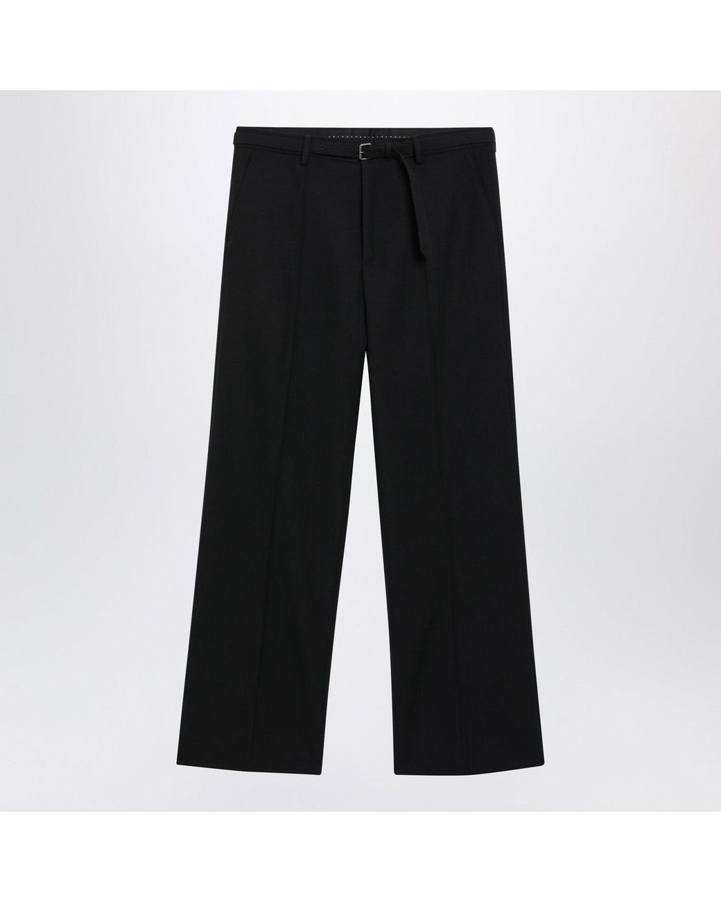 Dries Van Noten Black Wool Trousers With Belt for men