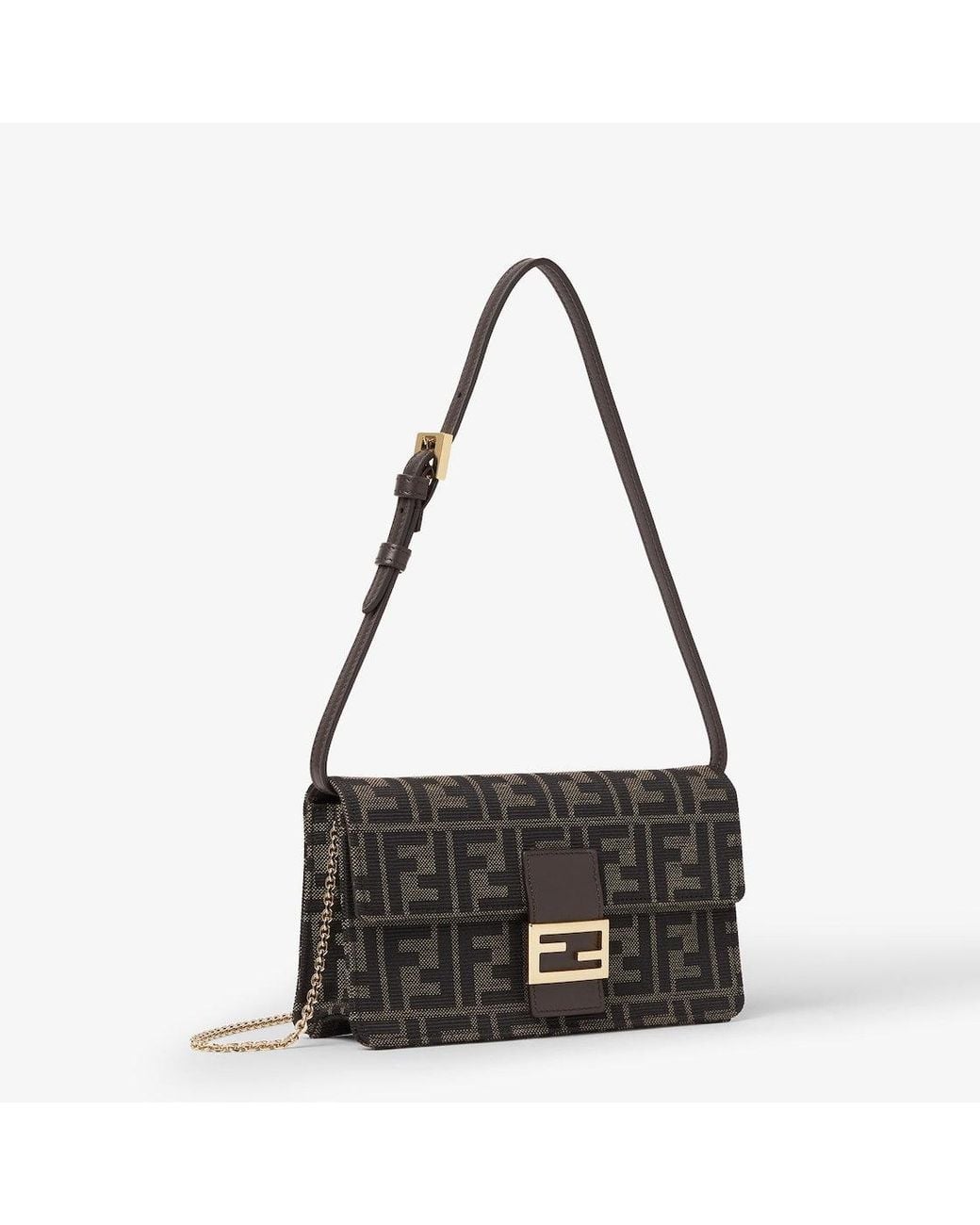 Fendi Black Tube Ff-Jacquard Wallet