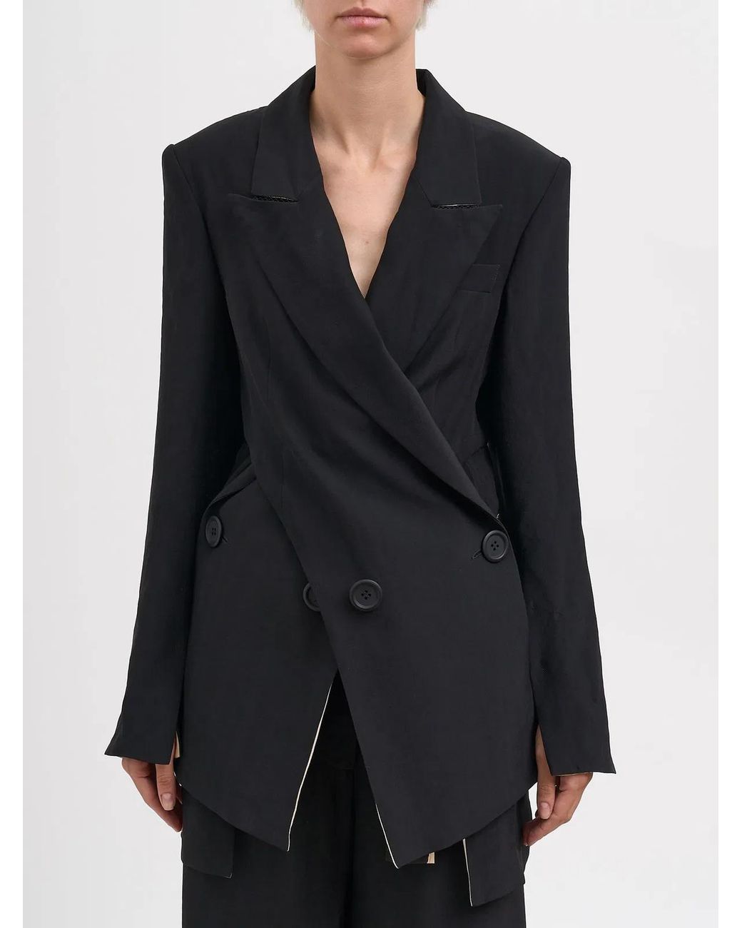 Alessandra Marchi Blue Double-Breasted Jacket