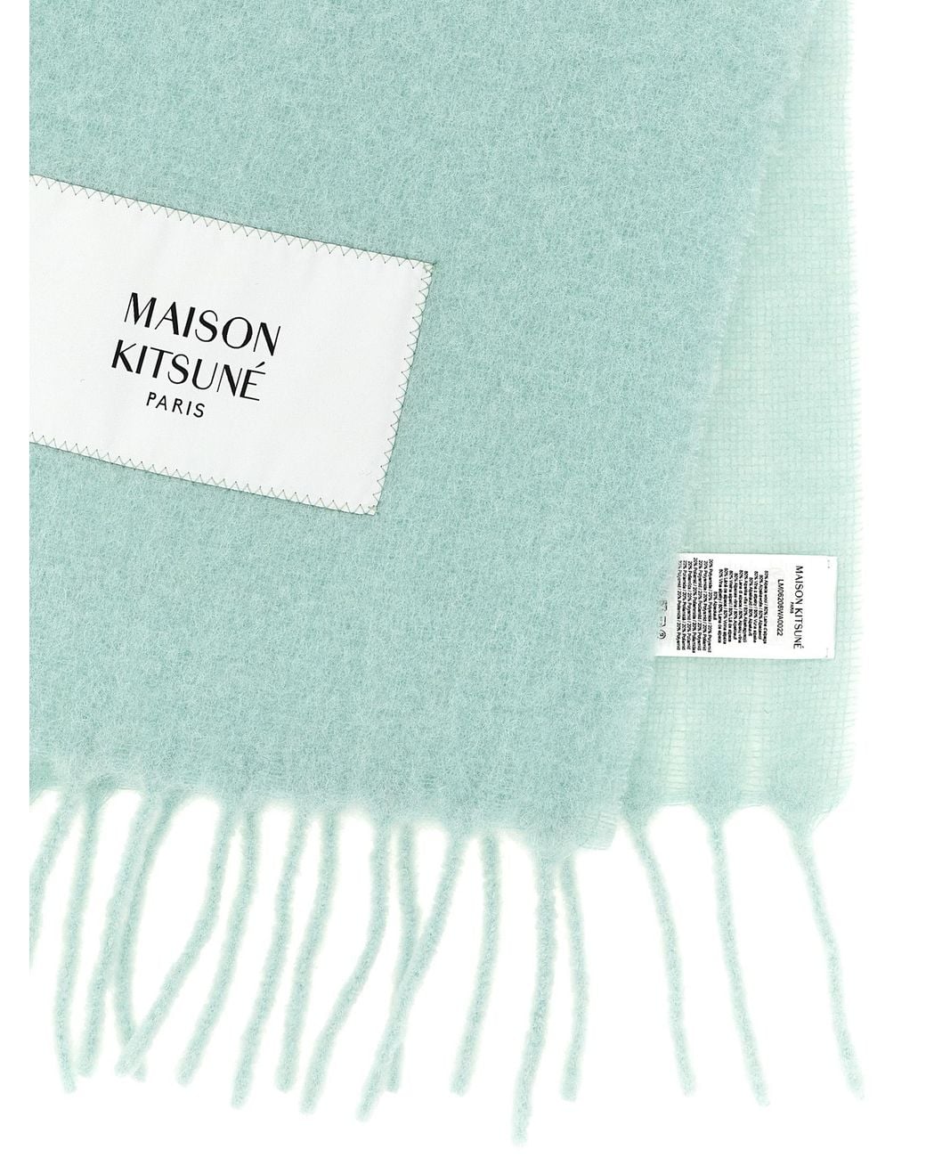 Maison Kitsuné Green Logo Patch Scarf for men