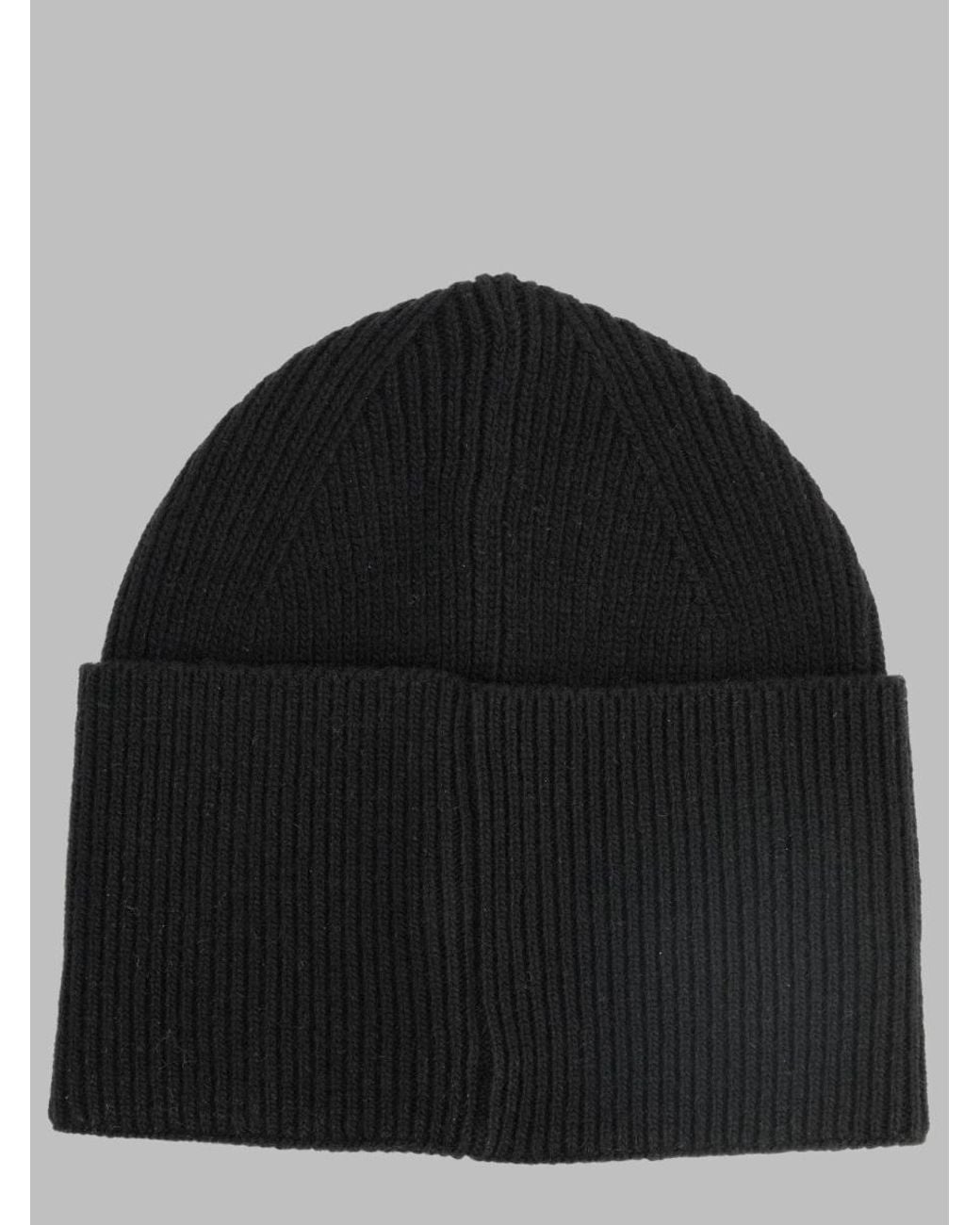 HUGO Black Logo Beanie Cap for men