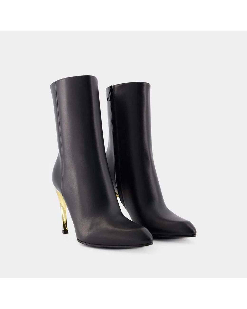 McQueen Black Seal Ankle Boots