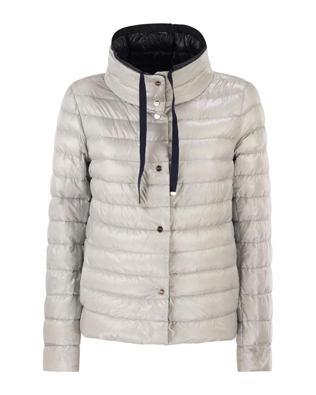 Herno Black Reversible Ultra-Light Nylon Down Jacket With Funnel Neck