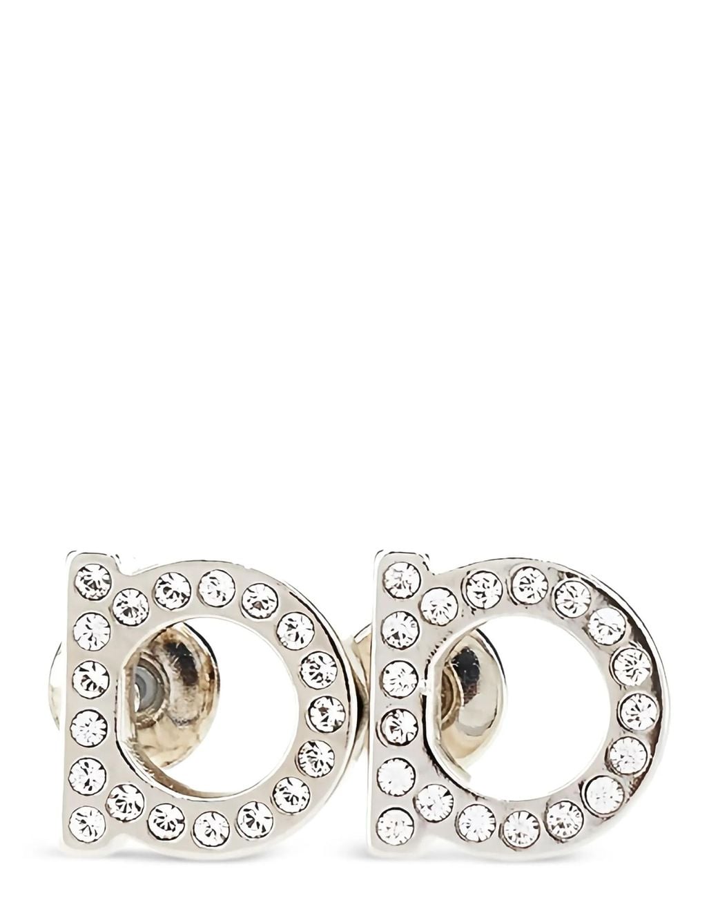 Ferragamo Metallic 'Gancini Cristalli Piccoli' Earrings