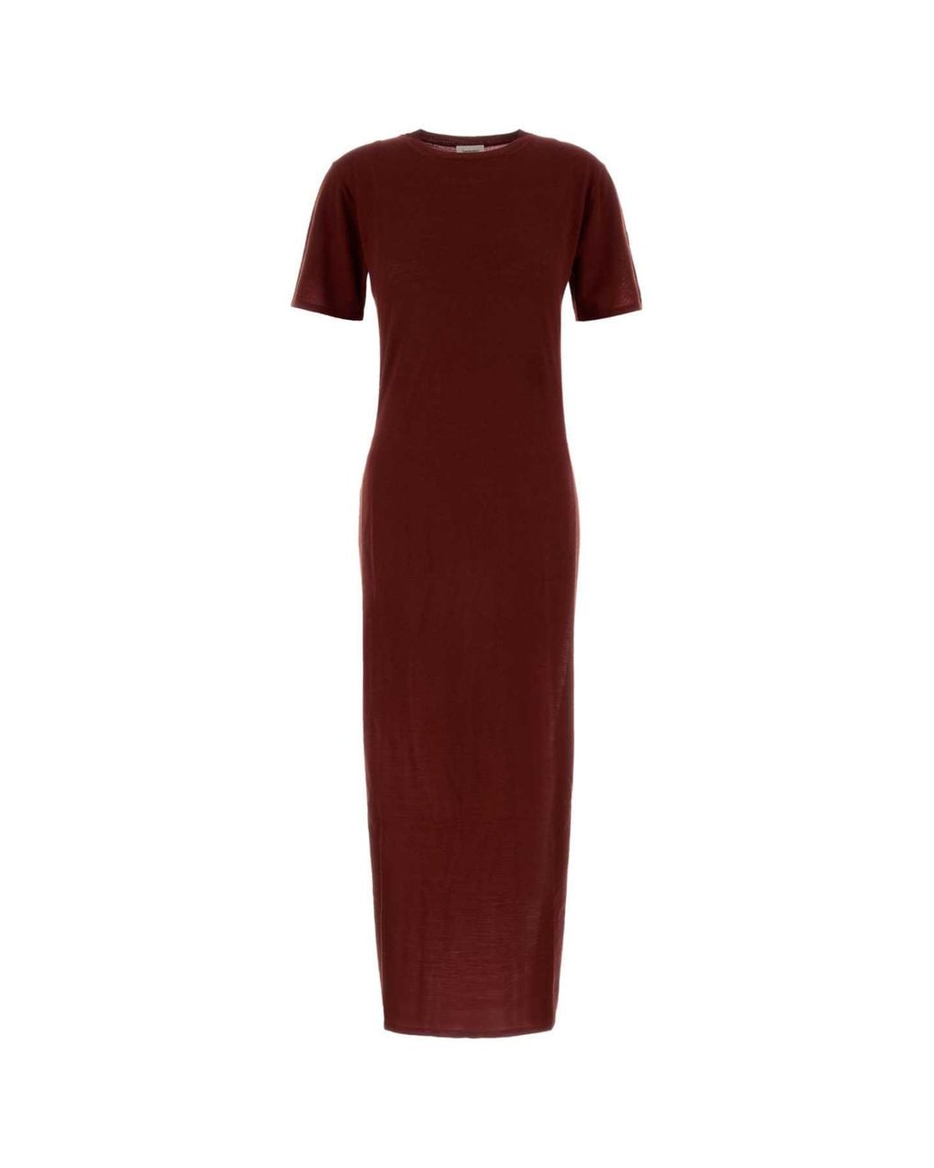 Saint Laurent Red Burgundy Wool Dress