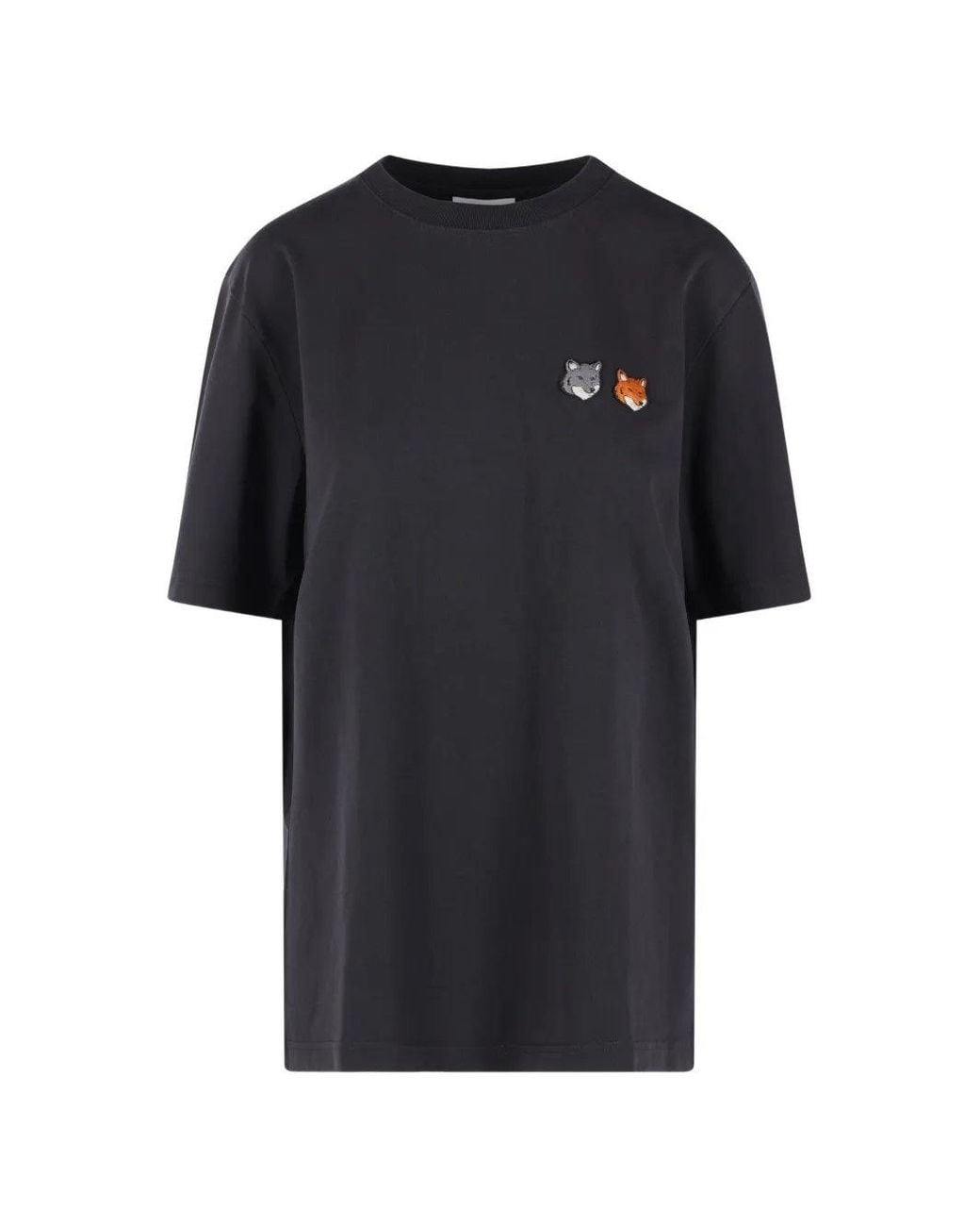 Maison Kitsuné Black Maison Kitsuné Double Fox Head Faded Comfort Tee Shirt for men