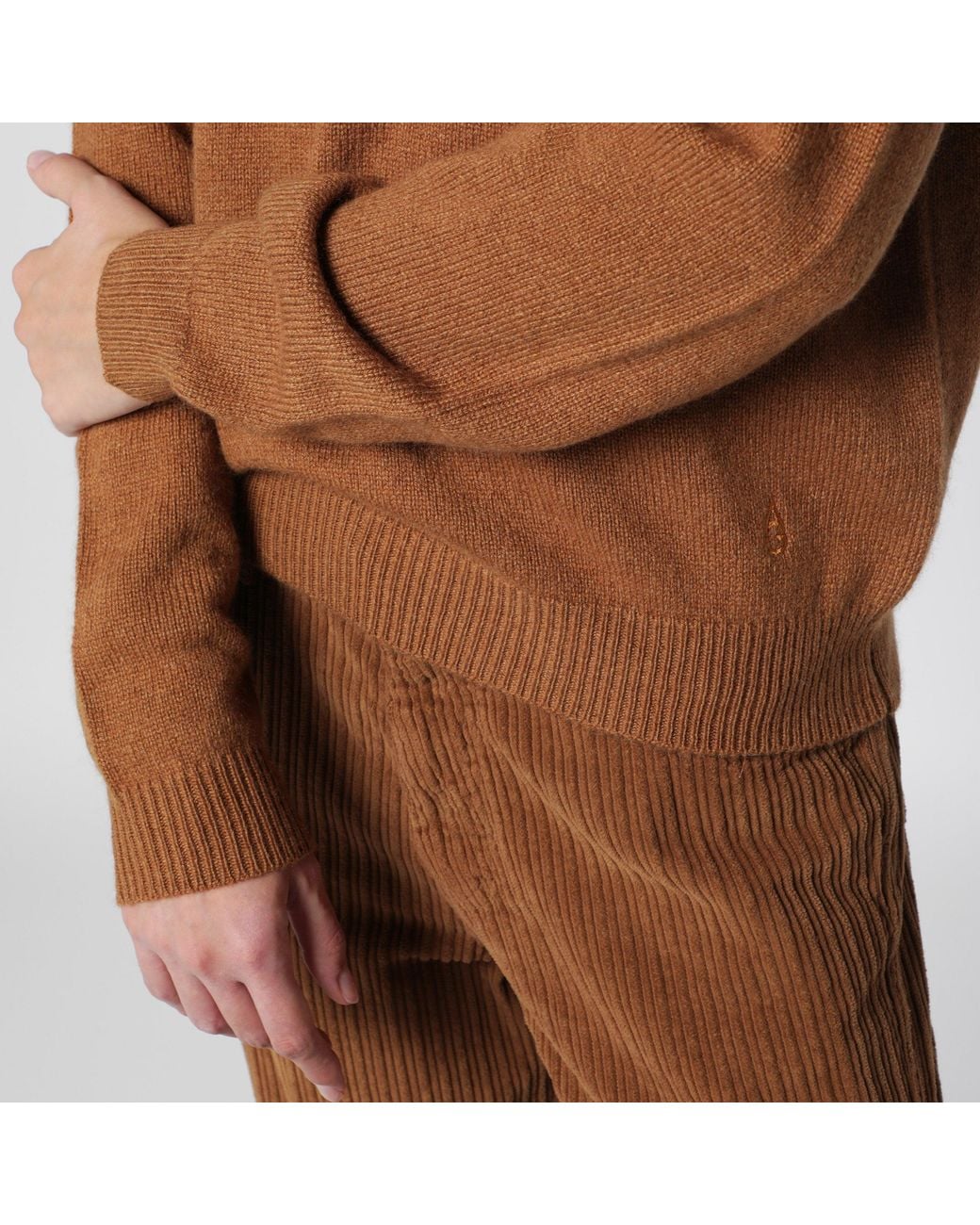 Alexandra Golovanoff Brown Leon Havane 21 Oversized Cashmere Polo Shirt