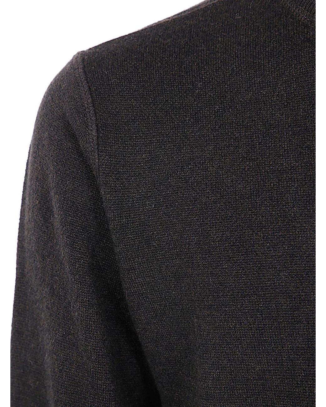 FILIPPO DE LAURENTIIS Black Long Sleeves Cashmere Wool Round Neck Sweatshirt for men