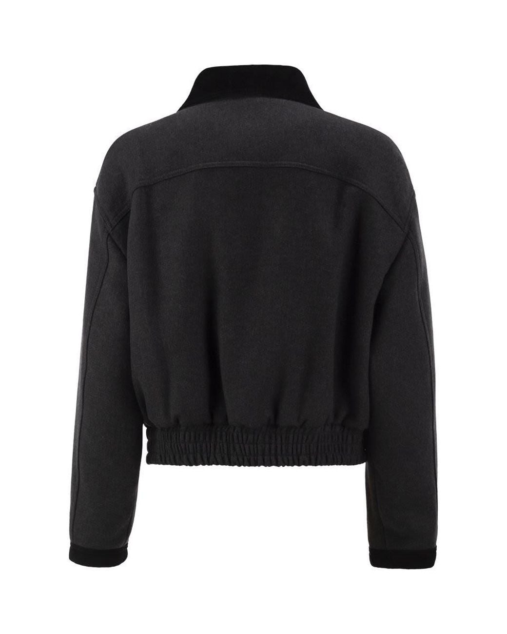 Fay Black Cropped Cotton-Blend Jacket With Hooks