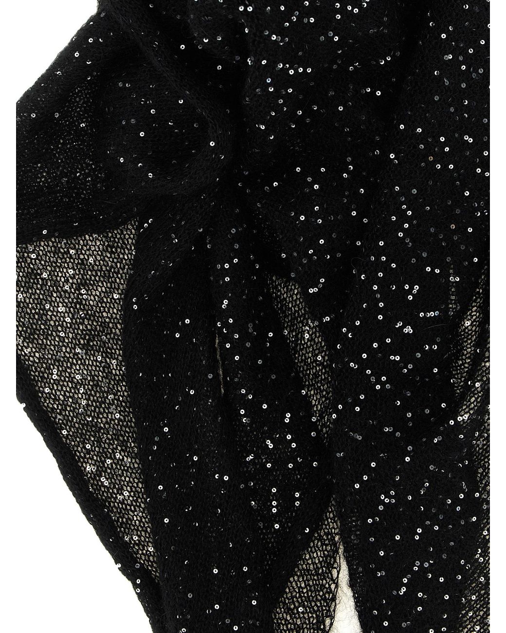 Nude Black Micro Sequin Scarf
