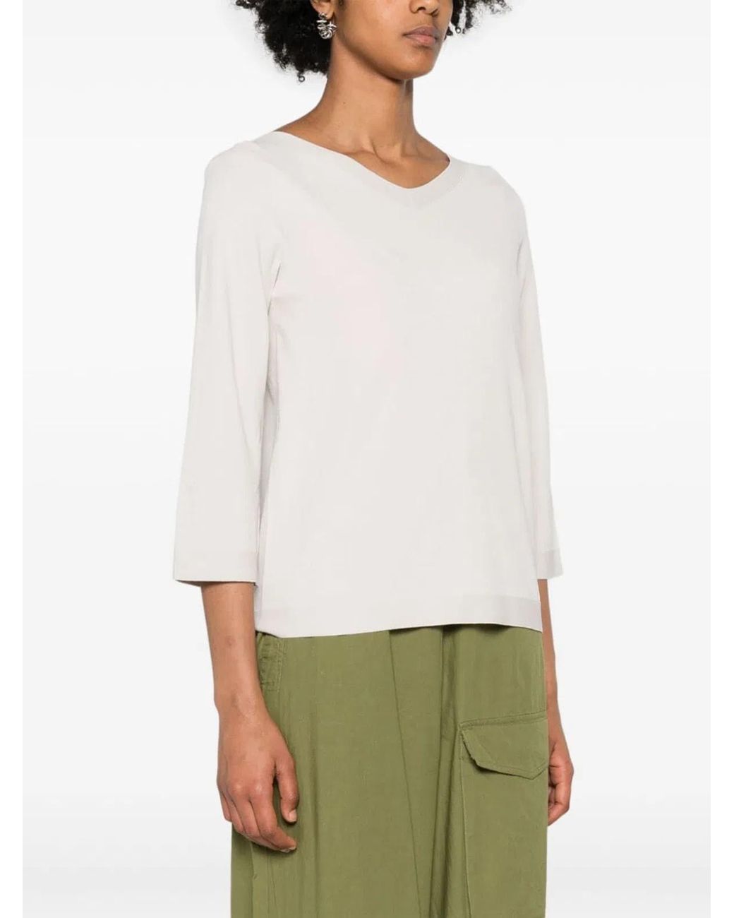 D.exterior Natural V Neck Sweater