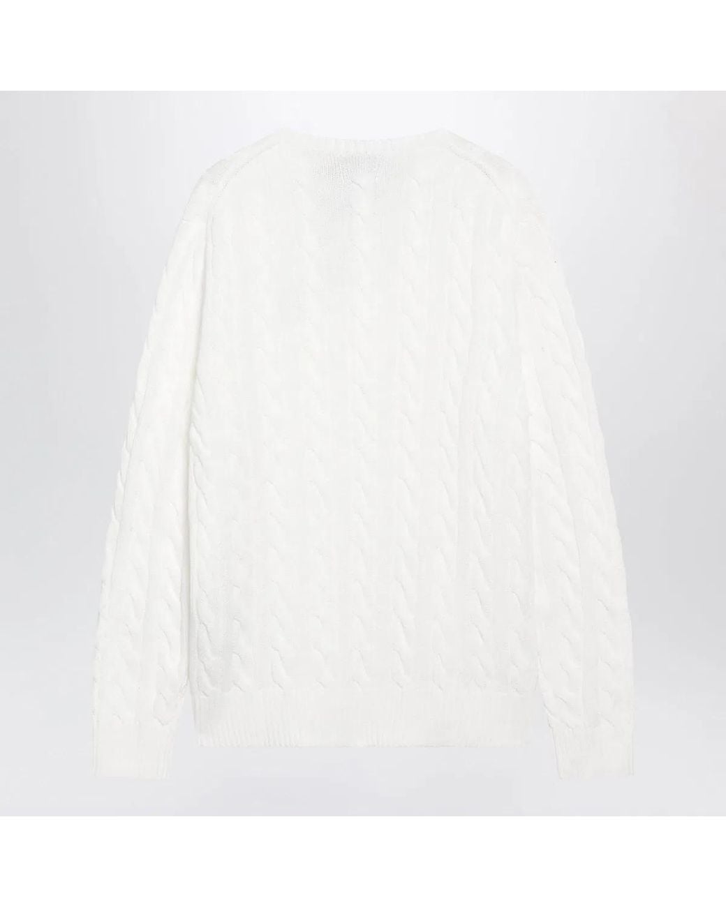 Polo Ralph Lauren White Mini Cable-Knit Cotton Sweater for men