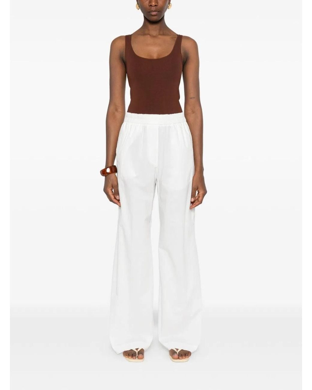 Forte_forte White Cotton Trousers