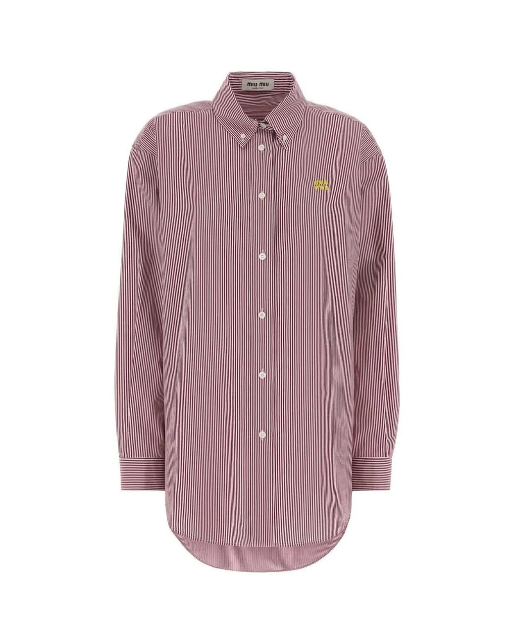 Miu Miu Purple Oversized Stripes Shirt