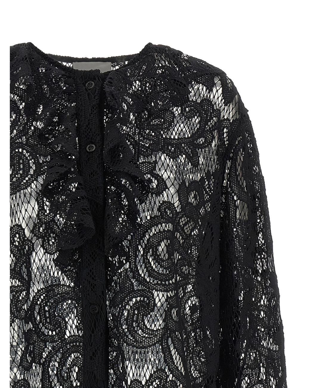 Nude Black Lace Shirt