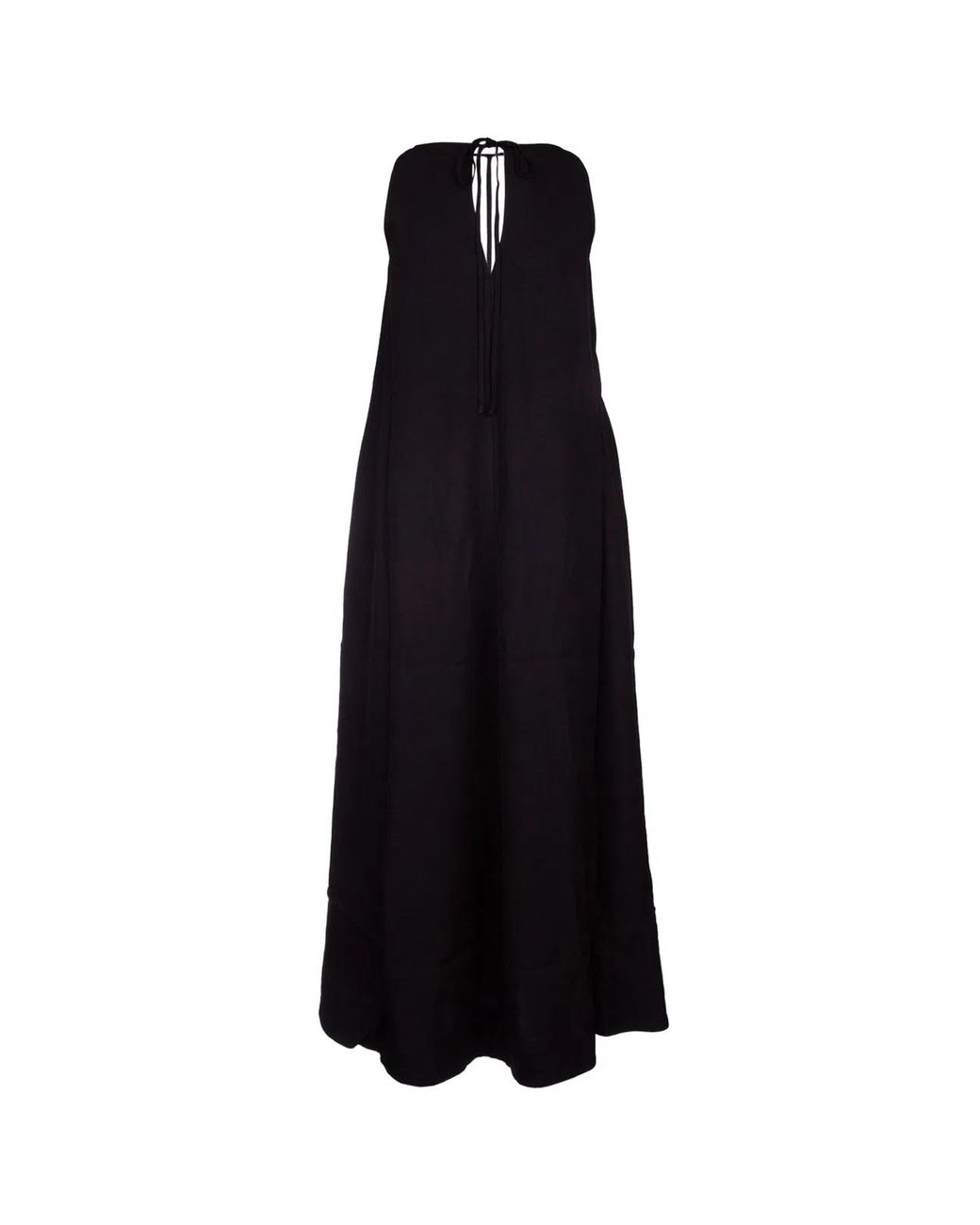 Totême Black T-Strap Crepe-Back Satin Dress