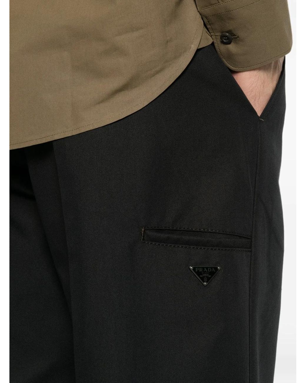 Prada Black Technical Wide-Leg Pants for men