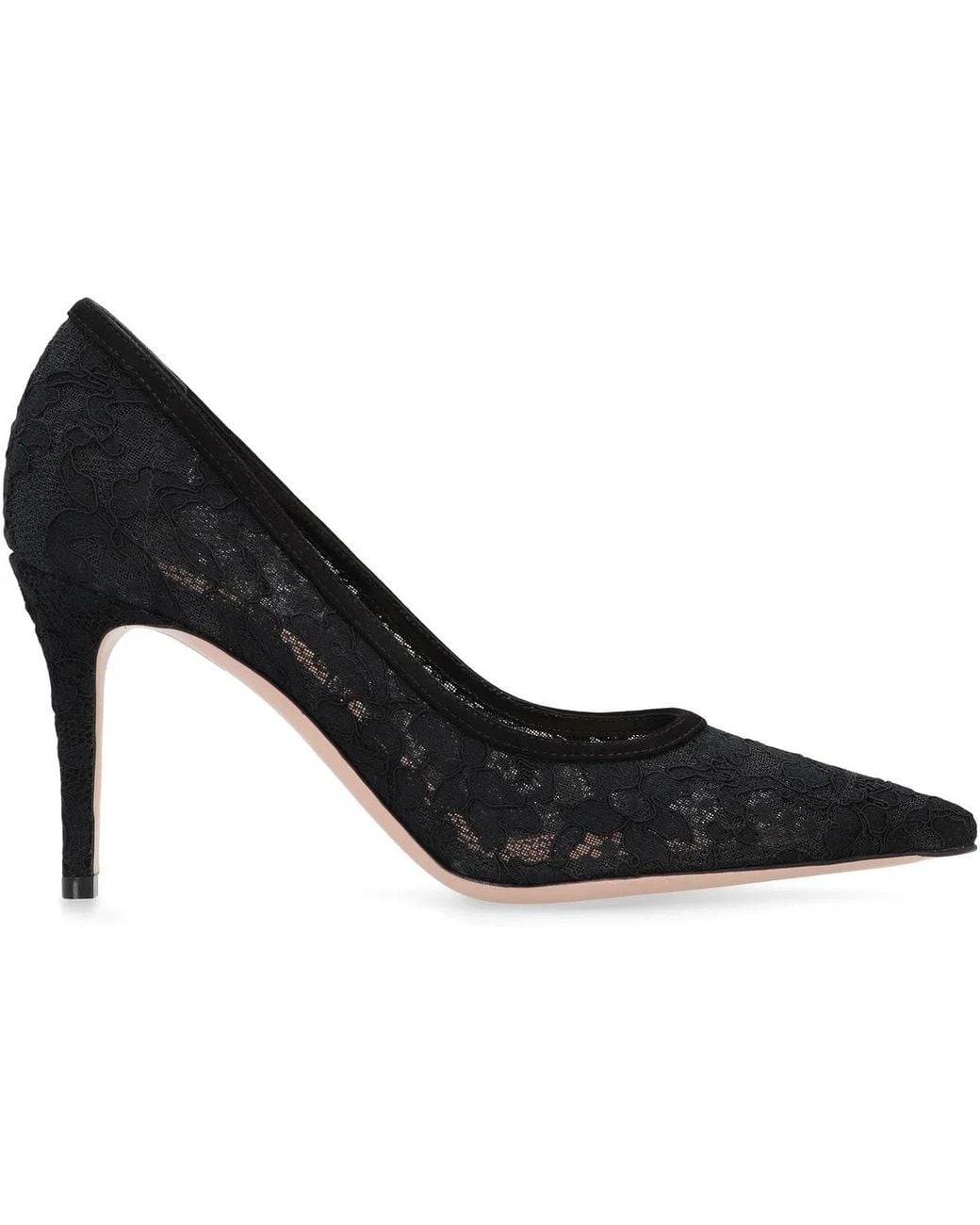 Gianvito Rossi Black Claudia's Lace Neckline