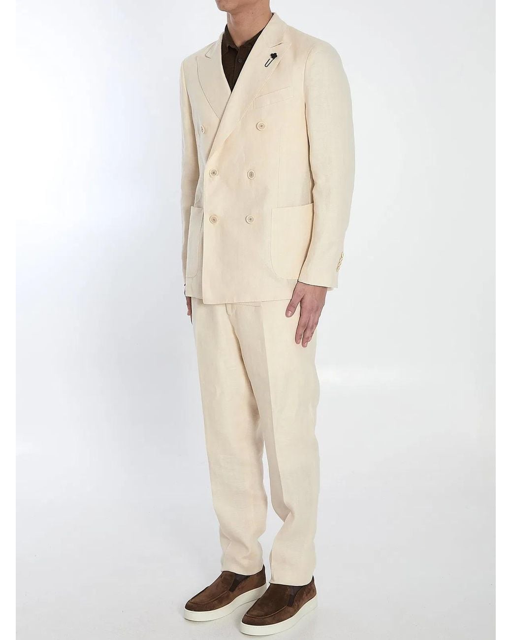 Lardini Natural Two-Piece Linen Suit for men
