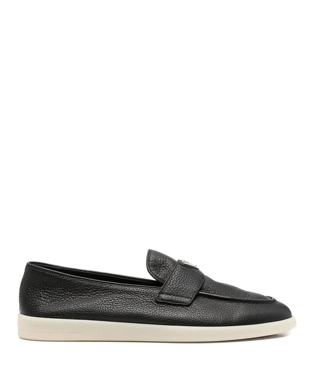 Prada Black Leather Loafers for men
