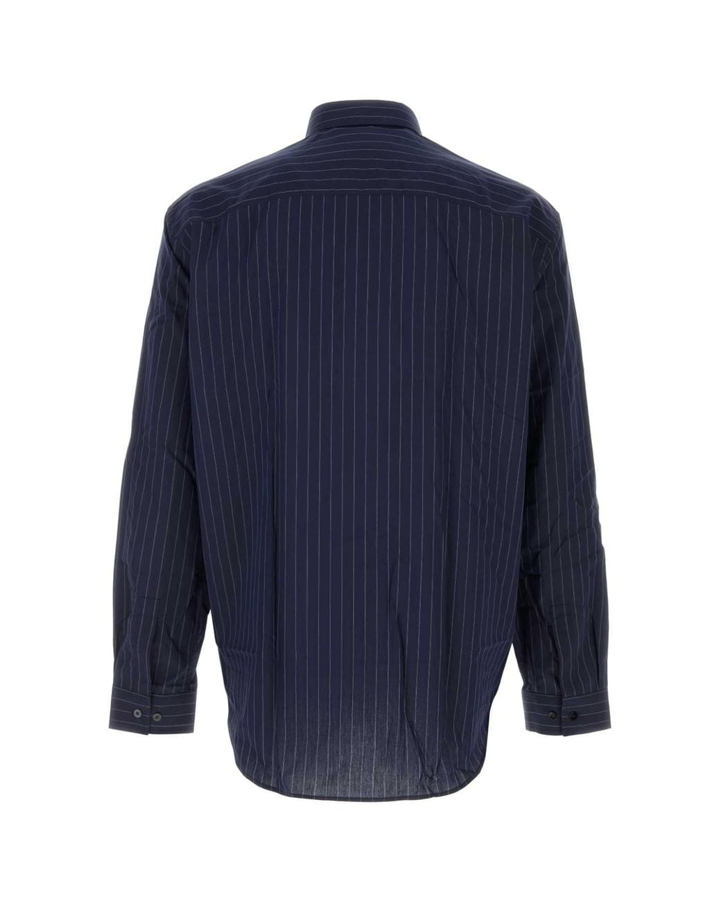 Gucci Blue Embroidered Poplin Shirt for men