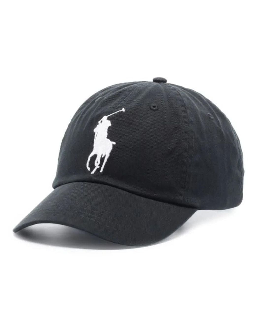 Ralph Lauren Black Big Pony Chino Cap for men