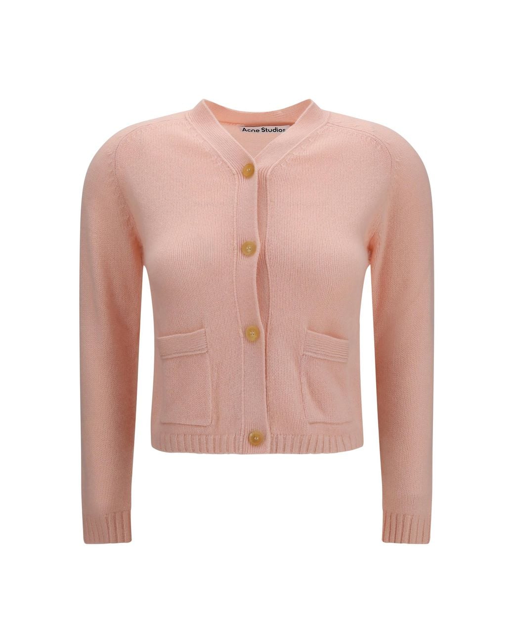 Acne Pink Cashmere V-Neck Cardigan