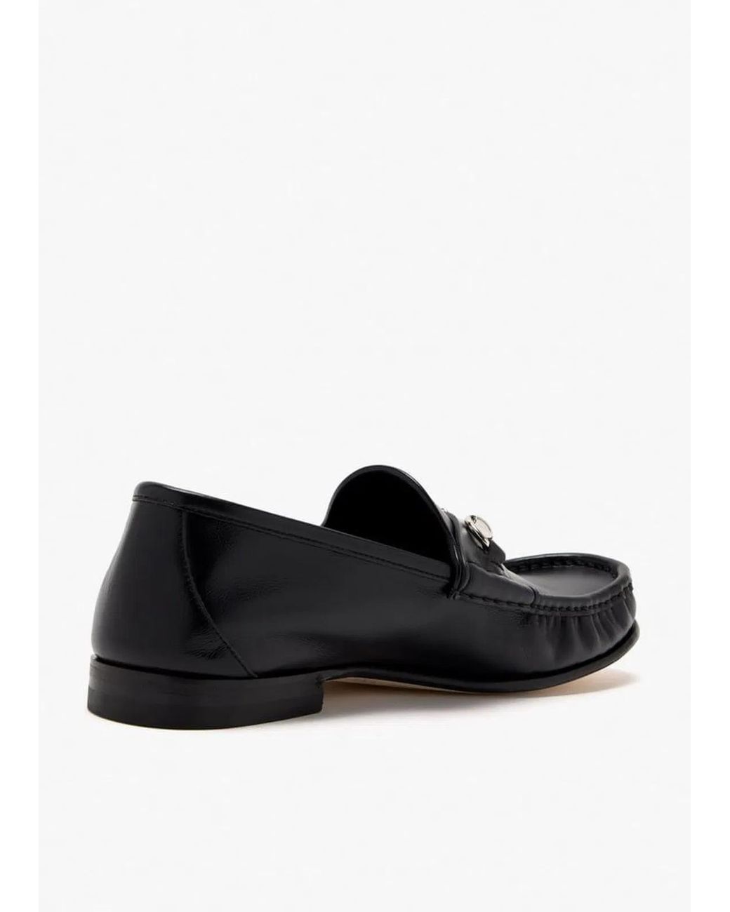 Gucci Black Leather Loafer With Metal Detail for men