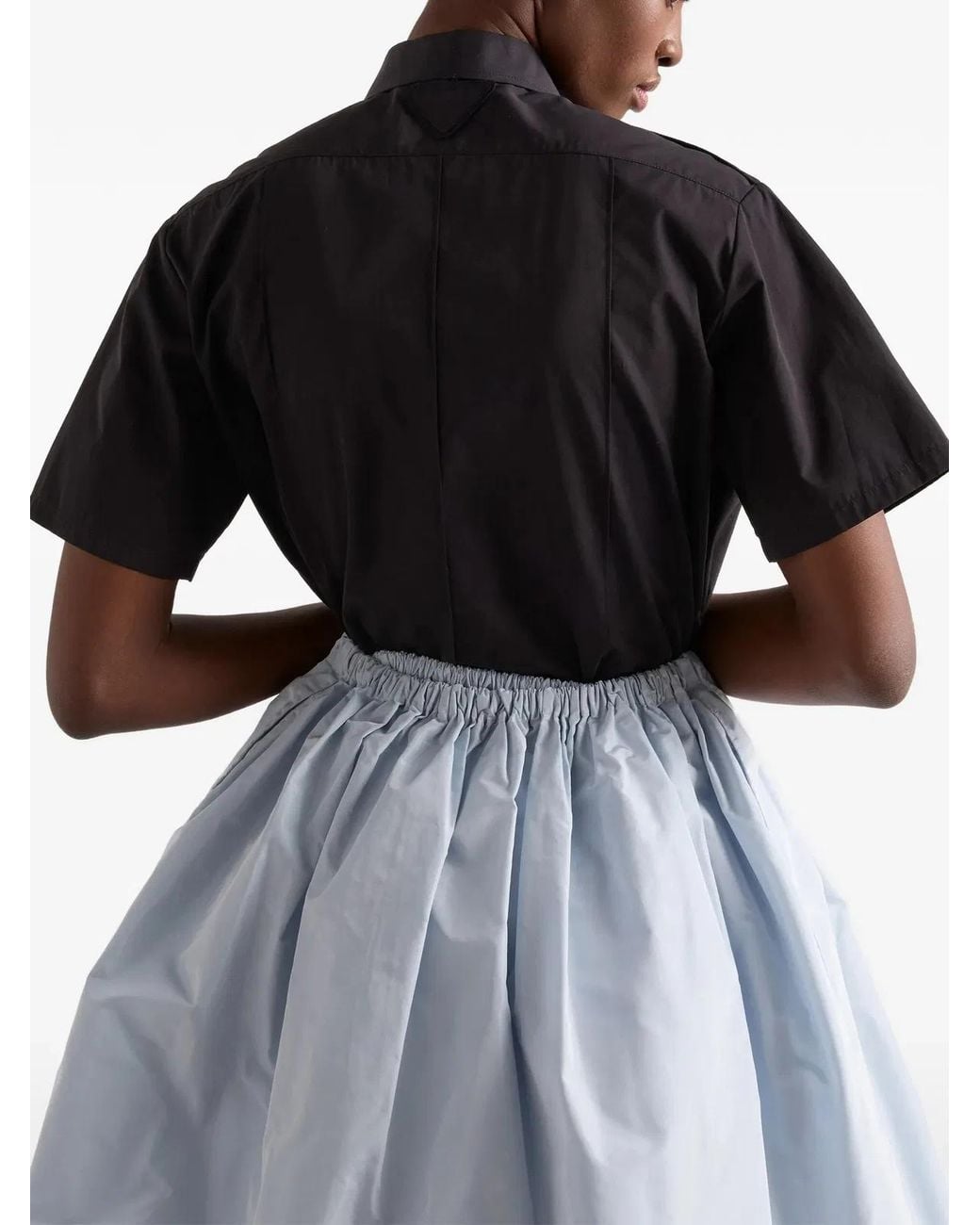 Prada Black Short-Sleeved Poplin Shirt