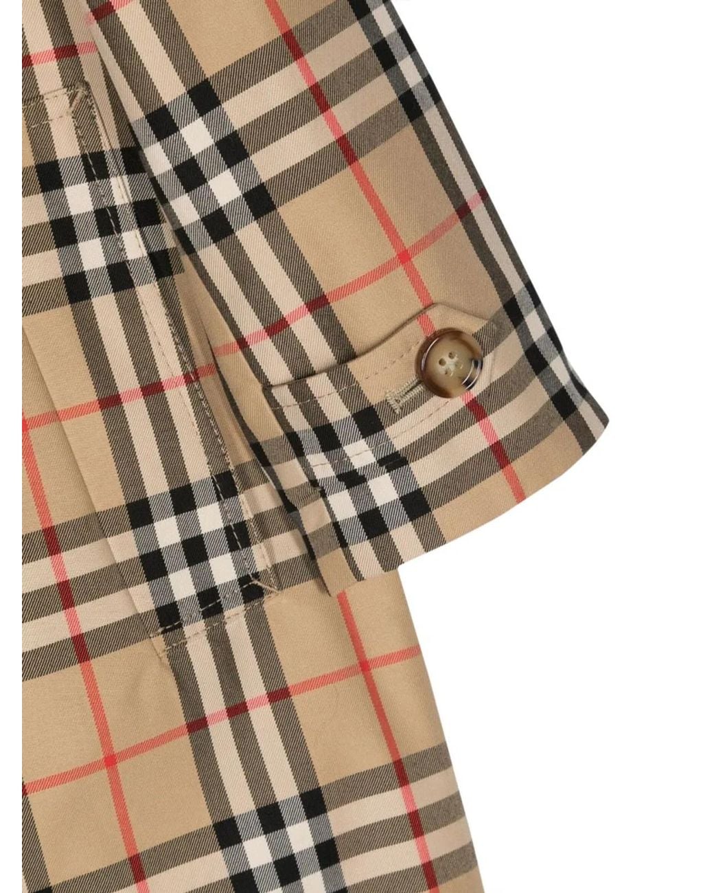 Burberry Natural Kids Checked Single-Breasted Coat