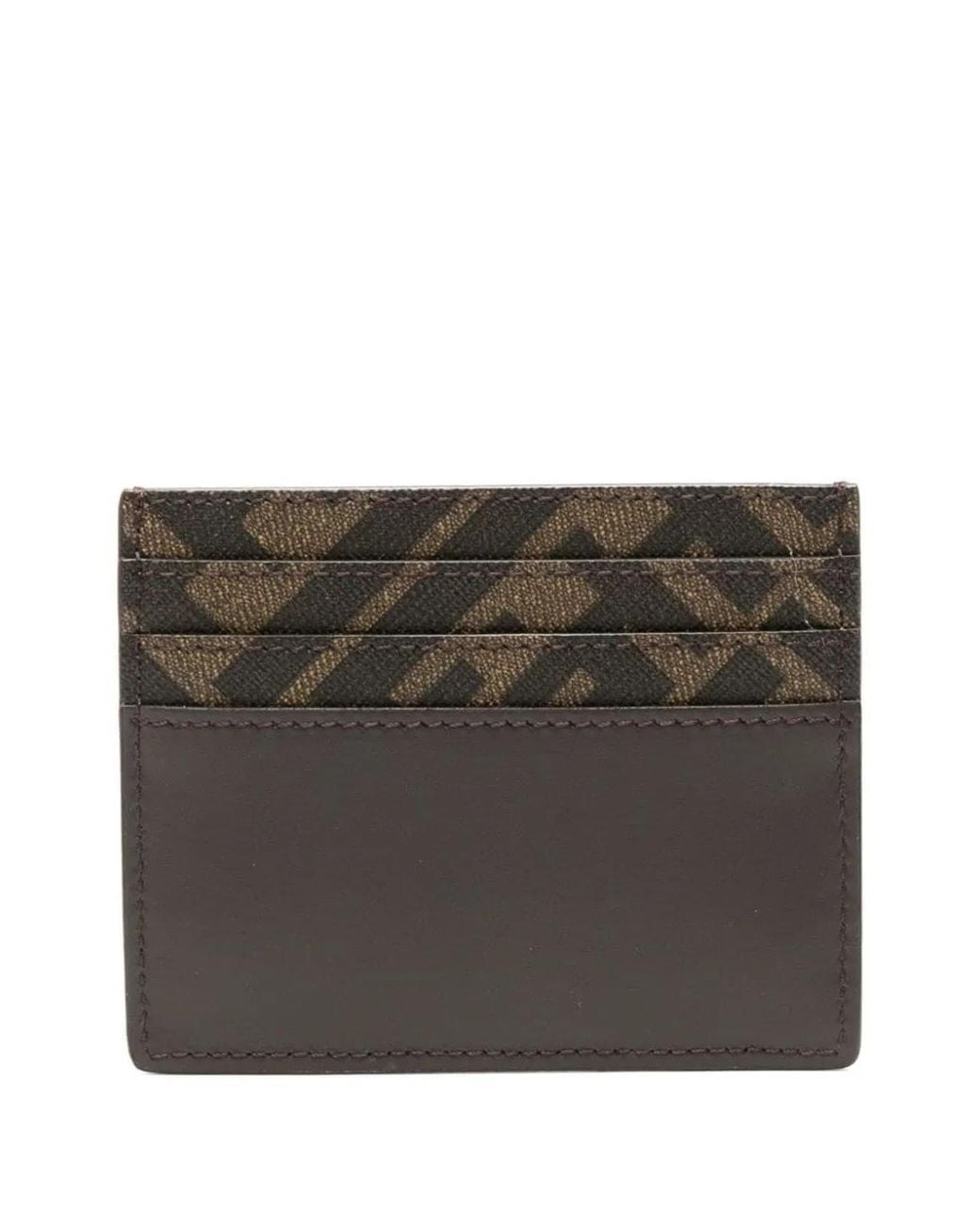Fendi Black Ff Logo Plaque Leather Cardholder for men
