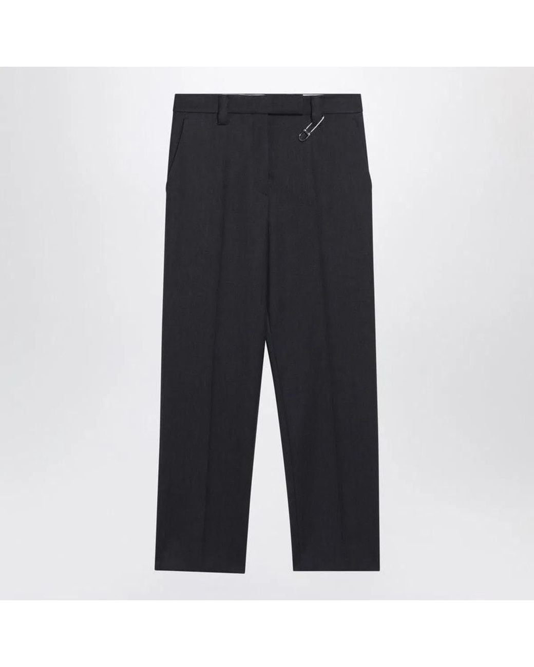 Prada Gray Anthracite Wool Trousers