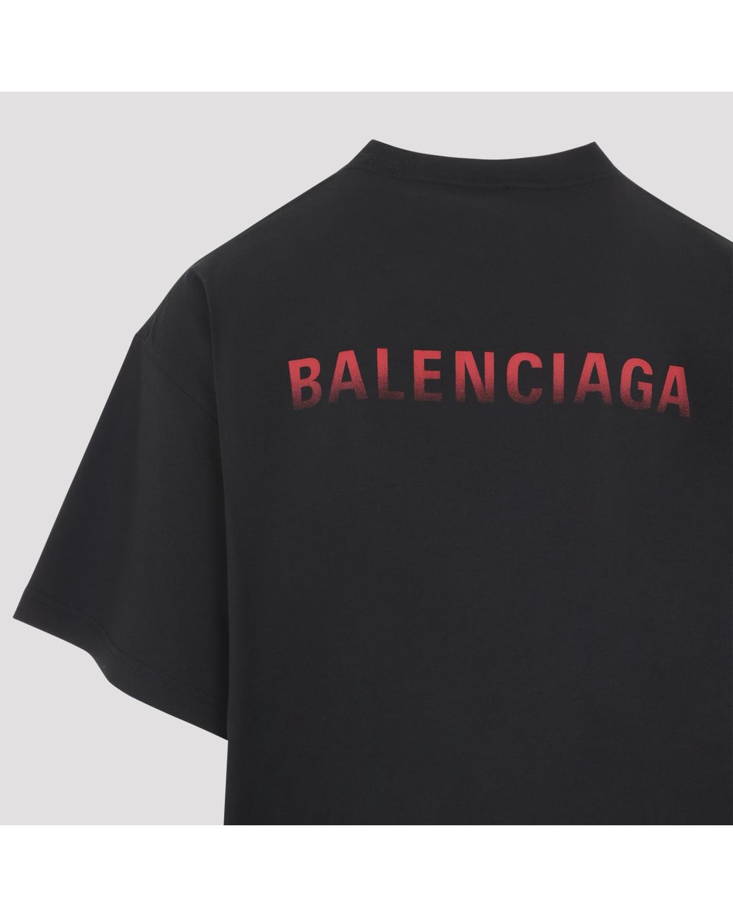 Balenciaga Black Cotton Logo T-Shirt for men