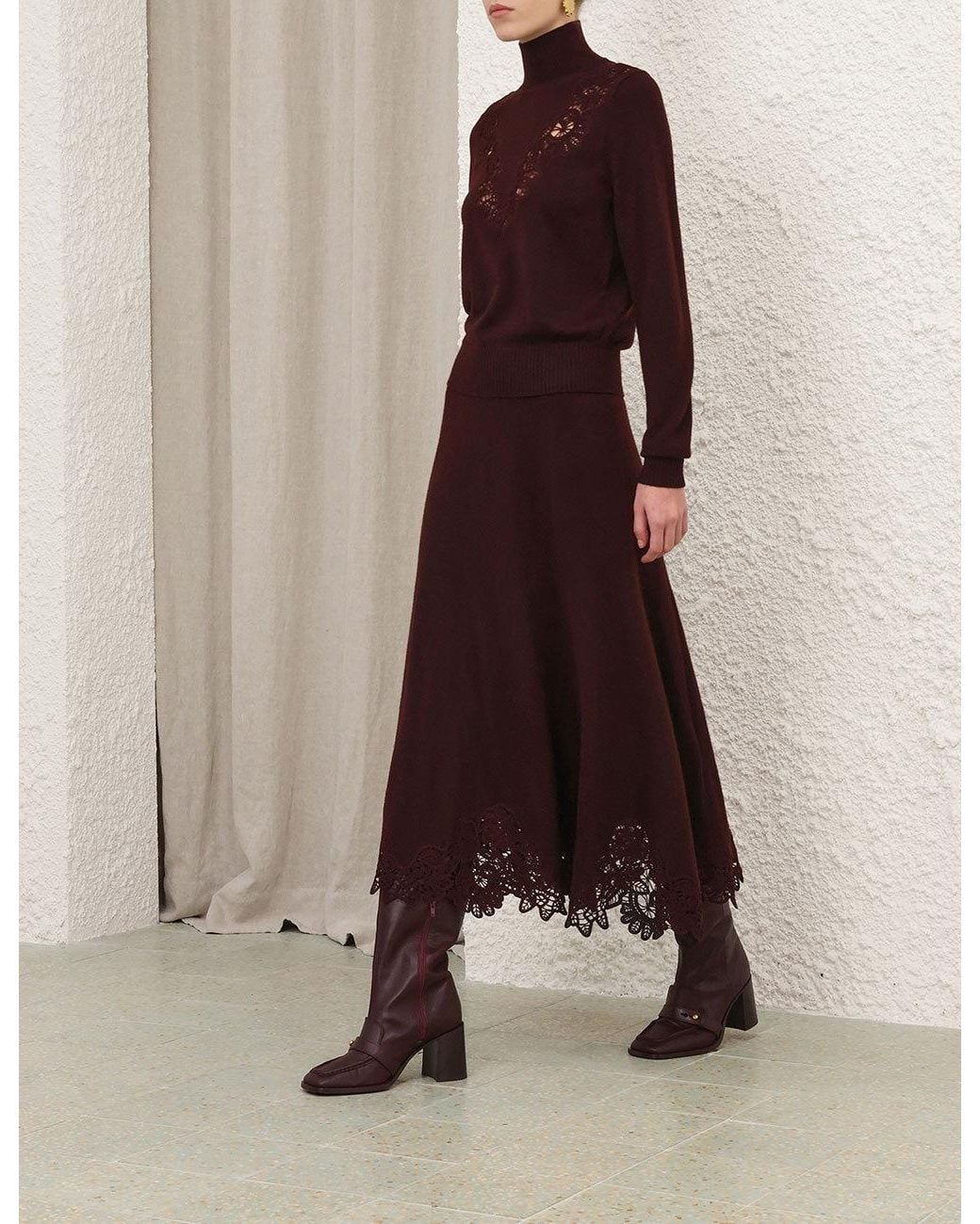 Zimmermann Purple Valiant Wool Sweater