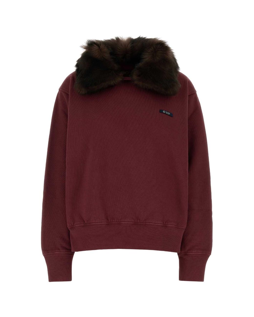 Prada Red Burgundy Cotton Sweatshirt
