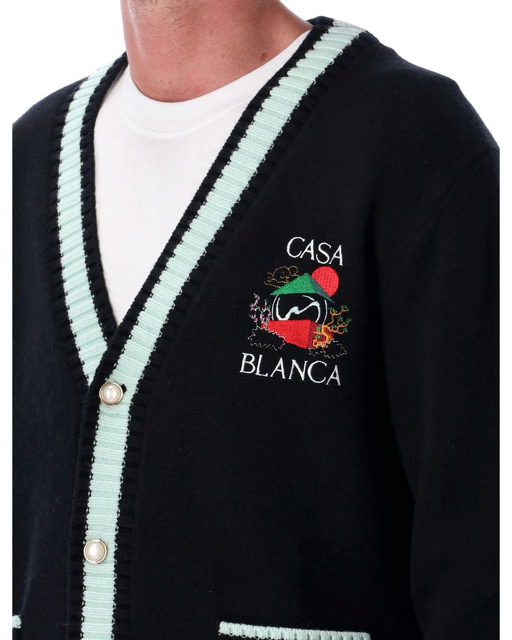 Casablanca Blue Casa Mountain Temple Cardigan for men