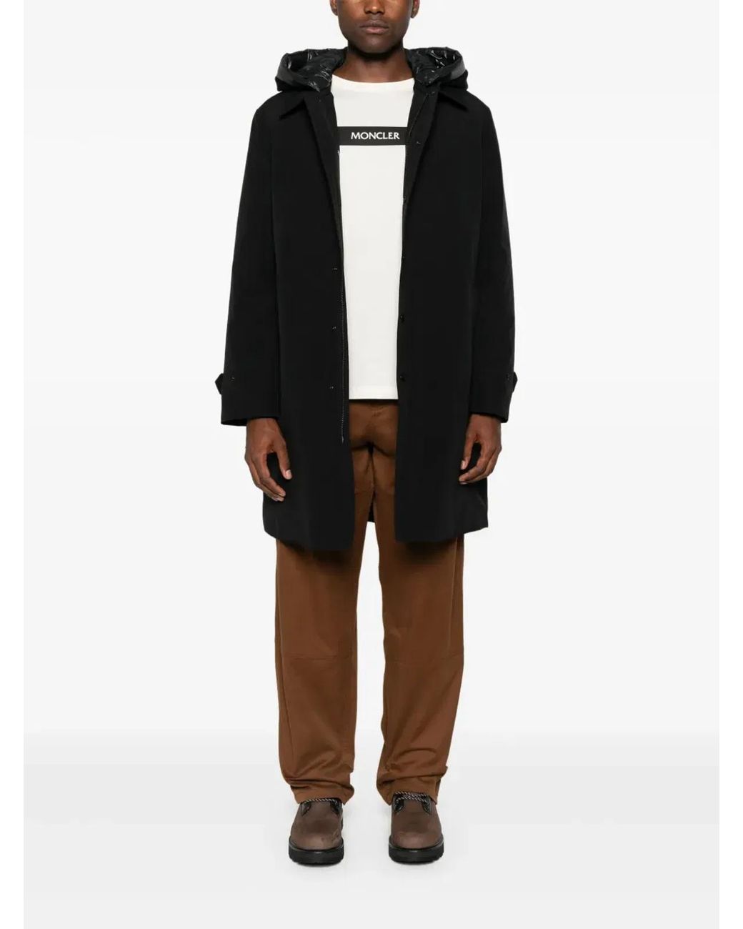 Moncler Brown Cotton Gabardine Trousers for men