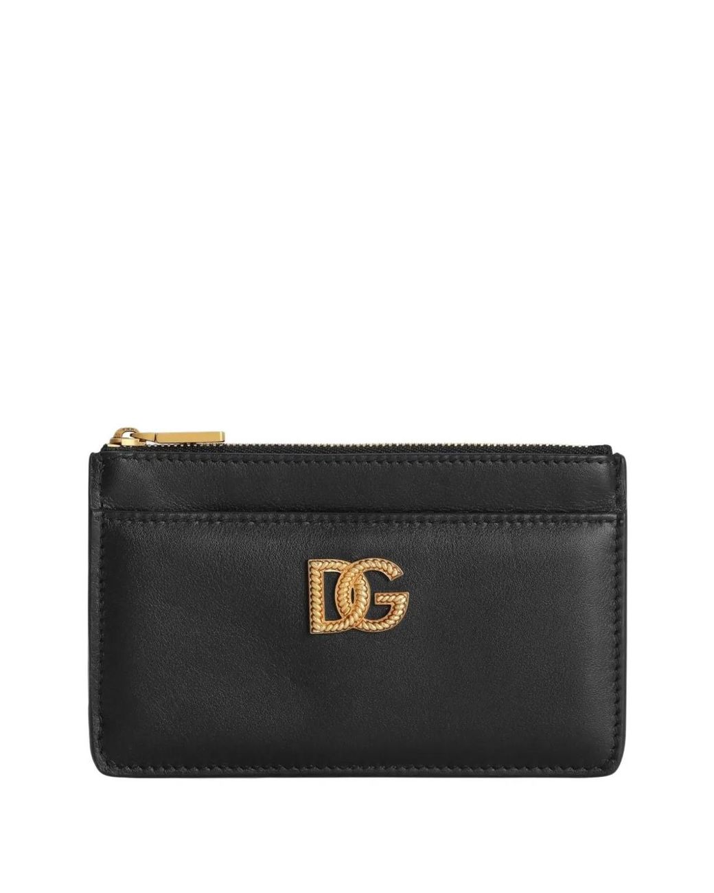 Dolce & Gabbana Black Dolce & Gabbana Calfskin Card Holder With Dg Logo