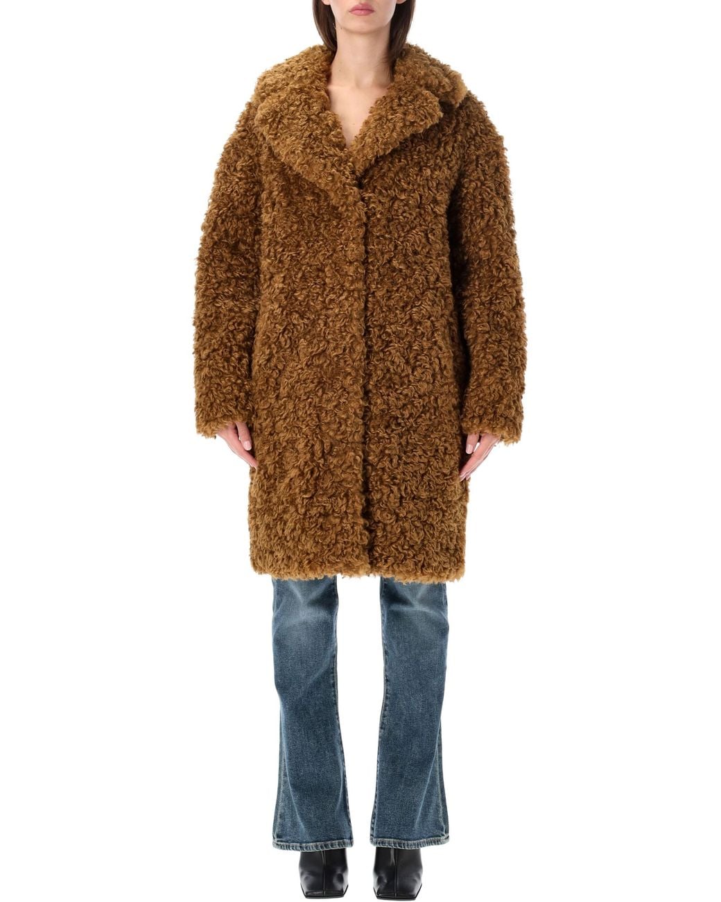 Stand Studio Brown Teddy Faux Fur Coat