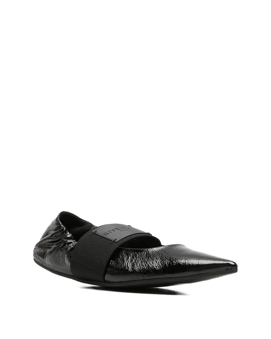 Givenchy White Naplack Leather Crush Ballet Flats