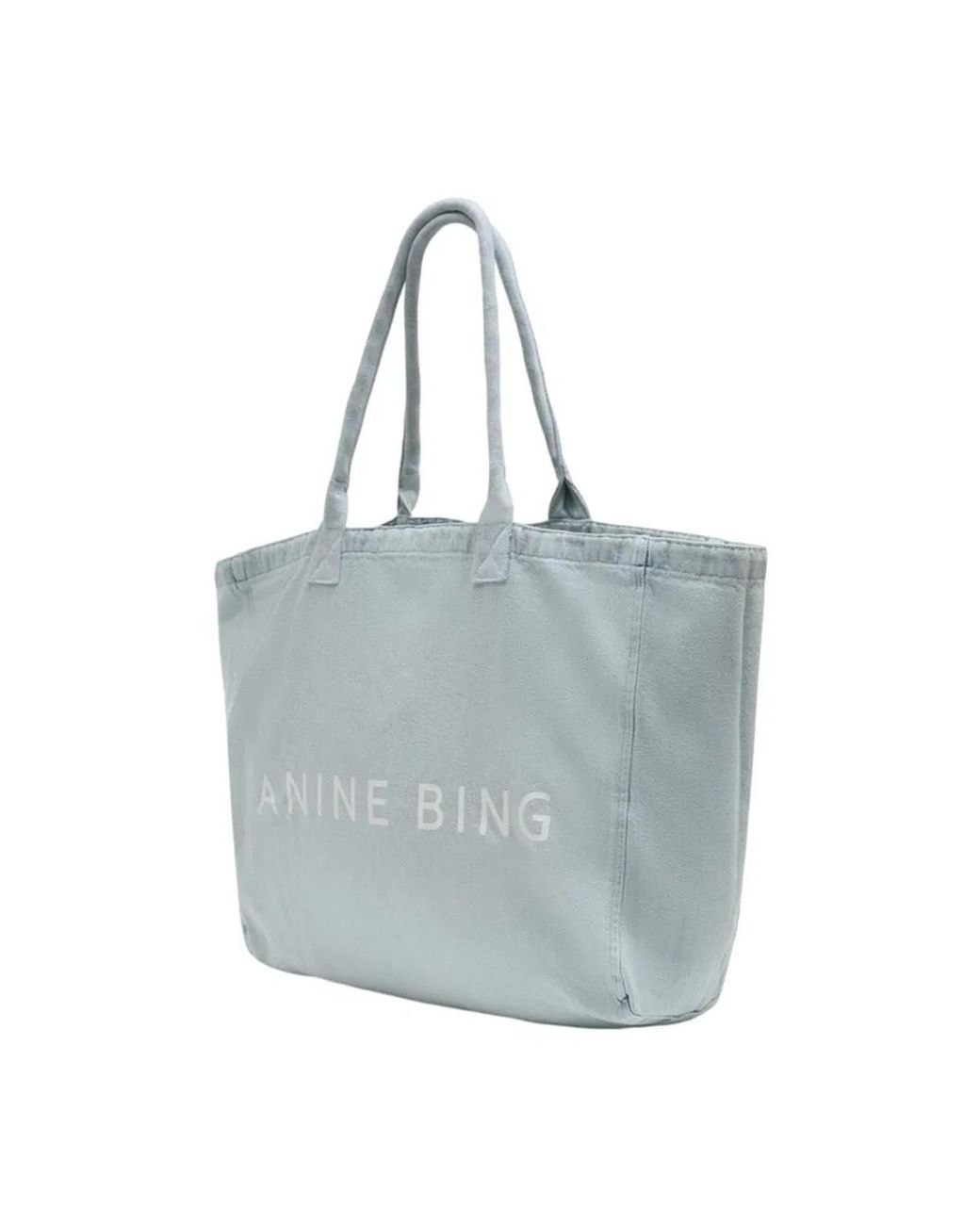 Anine Bing Blue Leo Denim Tote Shopper Bag