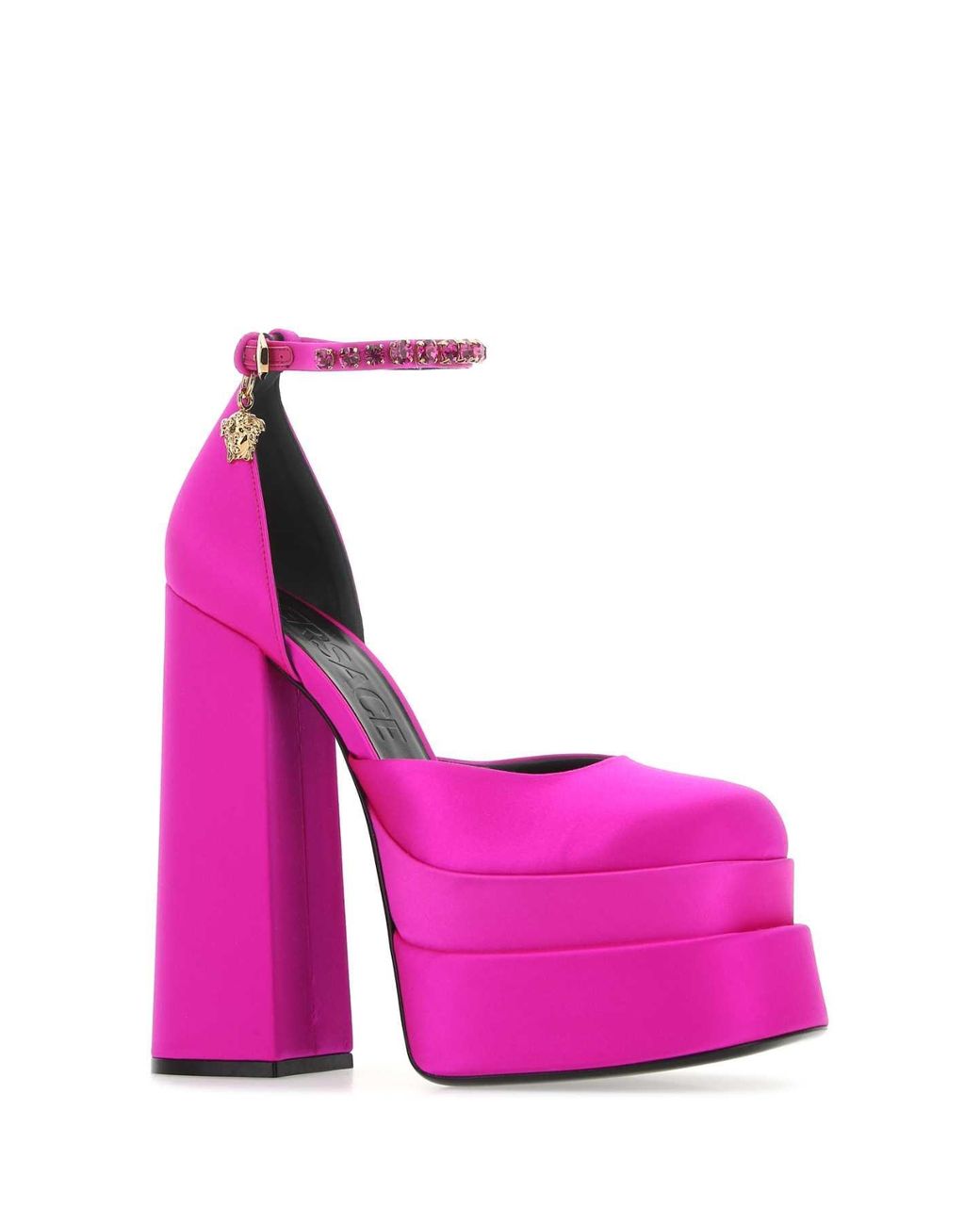Versace Pink Medusa Aevitas Double Platform Pumps